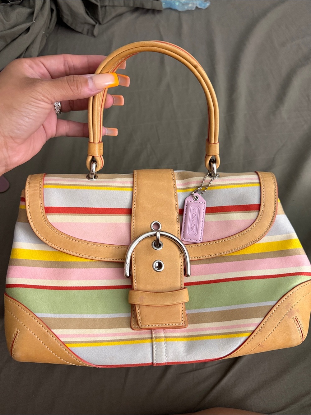 Coach soho hampton daisy stripe satchel bag 4438